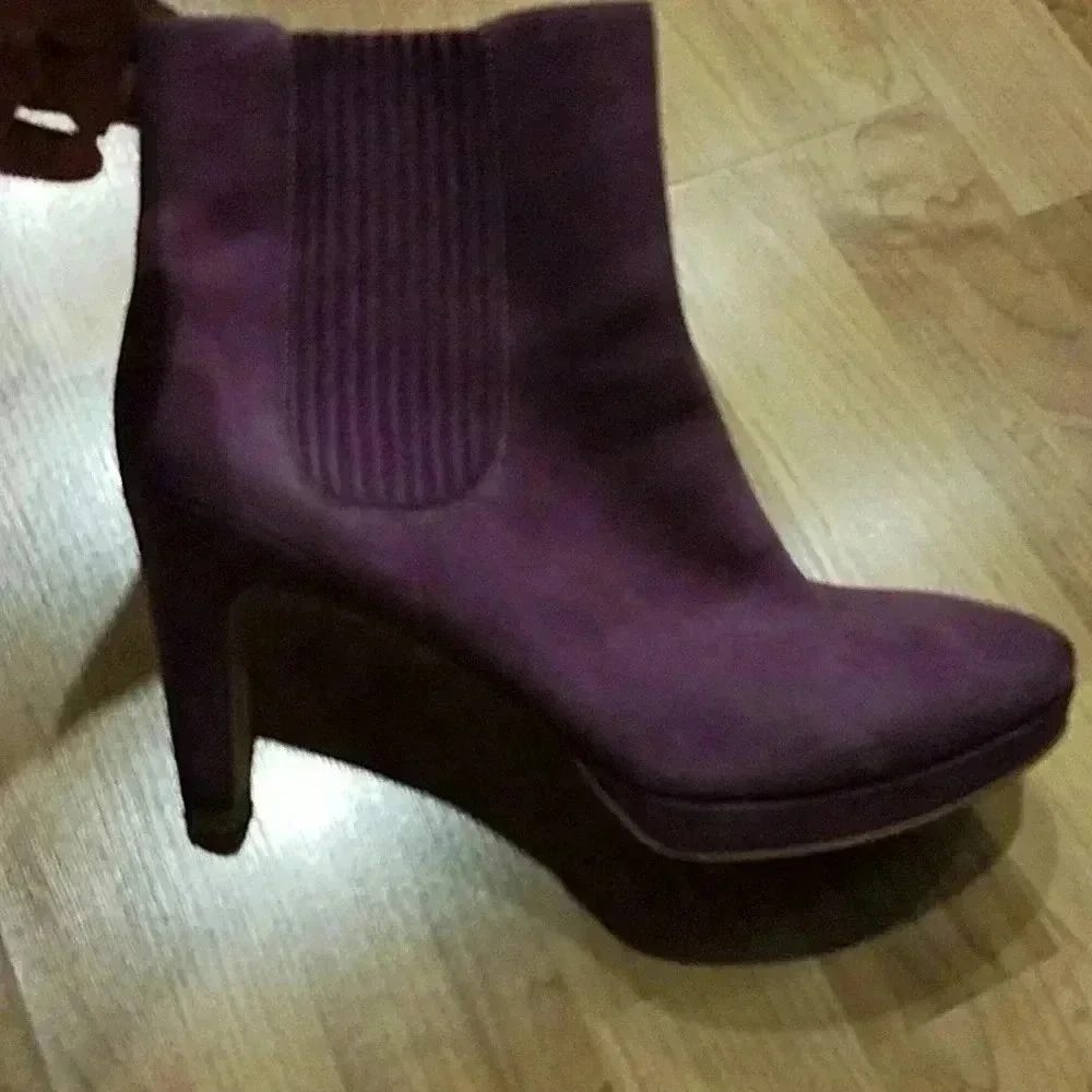 ECCO NAVOI PLATFORM CHELSEA BOOTIES GENUINE LEATHER VIOLET PURPLE 40